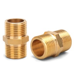 Brass Pipe Hex Nipple Fitting Quick Coupler Adapter 1/8 1/4 3/8 1/2 3/4 1 Male to Male Thread Water Oil Gas Connector