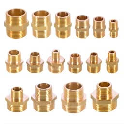 Brass Pipe Hex Nipple Fitting Quick Coupler Adapter 1/8 1/4 3/8 1/2 3/4 1 Male to Male Thread Water Oil Gas Connector