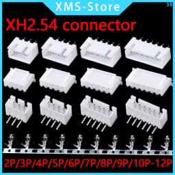 JST XH2.54 2/3/4/5 Pin Terminals Plastic Shell Male Plug + Female Socket Wire Connector XH 2.54 2P 3P 4P 5P 6P 7P 8P 9P 10P 12P