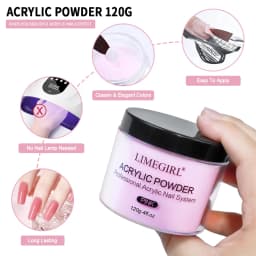 120g Acrylic Powder with Clear Pink White 3 Colors Nail Manicure Tips Nail Art Design Decoration Builder Tools