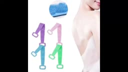 Silicone Body Scrubber Bath Brush, Exfoliating Shower Brush Bath Belt With Extra Long Strip And Handle For Easy Back Exfoliating