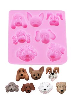 Dog Head Silicone Moulds Flexible Food Safe Form- Clay Resin Ceramics Sugar Fondant Candy Chocolate Soap Clay Molds M141