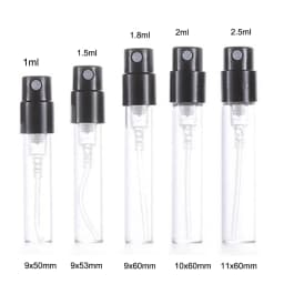 1X 10X 100x 1ml 1.5ml 2ml 2.5ml Mini Bayonet Glass Bottles Fragrance Sample Tester Perfume Spray Bottles Sample Mini Vials