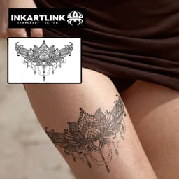 Haina Lotus Temporary Tattoo,Lasts To 15 Days New Technology Magic Waterproof Semi Permanent Sticker.