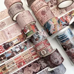 4Pcs Retro Washi Tapes Scrapbooking Map Decorative Adhesive Tape Stationery Basic Masking Tape Journal Supplies Washi Tape Set