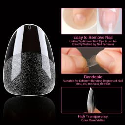 600pcs Soft Gel Nail Tips, Half Matte Clear Acrylic Nail Tips Pre-shaped False Nail Tips For Nail Extension Manicure Tools