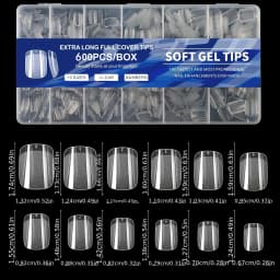 600pcs Soft Gel Nail Tips, Half Matte Clear Acrylic Nail Tips Pre-shaped False Nail Tips For Nail Extension Manicure Tools