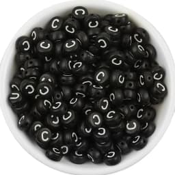 7x3.5mm Black Acrylic Beads Flat Round Pick Letters Loose Alphabet Spacer Beads Supplies For Jewelry Making Bracelets Accessory