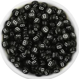 7x3.5mm Black Acrylic Beads Flat Round Pick Letters Loose Alphabet Spacer Beads Supplies For Jewelry Making Bracelets Accessory