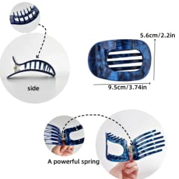1 Piece Set for Ladies Multicolor Acetic Acid Plate Hollow Oval Flat Hair Claw Suitable for Thick Hair Long Hair Using Various S