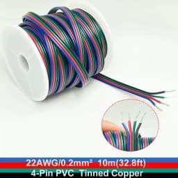 22AWG 20 AWG 2/3/4 Pin Conductor Wire with Spool, PVC 300V 80°C Household Electronics Wire (32.8FT) for LED Strip Cables