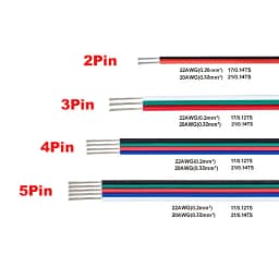 22AWG 20 AWG 2/3/4 Pin Conductor Wire with Spool, PVC 300V 80°C Household Electronics Wire (32.8FT) for LED Strip Cables