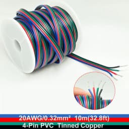 22AWG 20 AWG 2/3/4 Pin Conductor Wire with Spool, PVC 300V 80°C Household Electronics Wire (32.8FT) for LED Strip Cables
