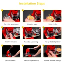 100Sets 25/32/37/44/58MM Round Badge Pin Button Maker Machine DIY Making Badge Parts Manual Punch Press Machine Consumables