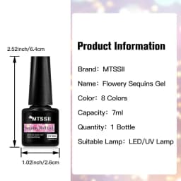 7ml Flowery Glitter Sequins Gel Nail Polish Shiny Sparkling Color Semi Permanant Soak Off Manicure Nail Art Varnish