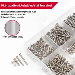 1070pcs Self Tapping Screw Assortment Kit M2 Wood Thread Nail Screw Sets Tapping Screw Assortment Kit Lock Nut Wood Thread Nail