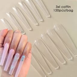 5Xl Extreme Long Stiletto Nails Full Cover Nails Artificial Acrylic False Nail Tips Press on Manicure Tool Accessories
