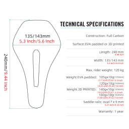 RYET 3D Printed Bicycle Saddle Full Carbon 135/143mm Bike Seat Saddle for MTB Gravel Road Seating Cushion Cycling Accessories
