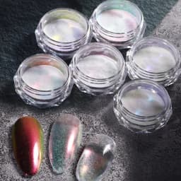 1 G 1 PCS Nail Powder Nail Pigment Holographic Mirrorlridescent Mermaid Rubbing Dust Glitter Gel Polish Manicure Decoration