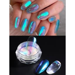 1 G 1 PCS Nail Powder Nail Pigment Holographic Mirrorlridescent Mermaid Rubbing Dust Glitter Gel Polish Manicure Decoration