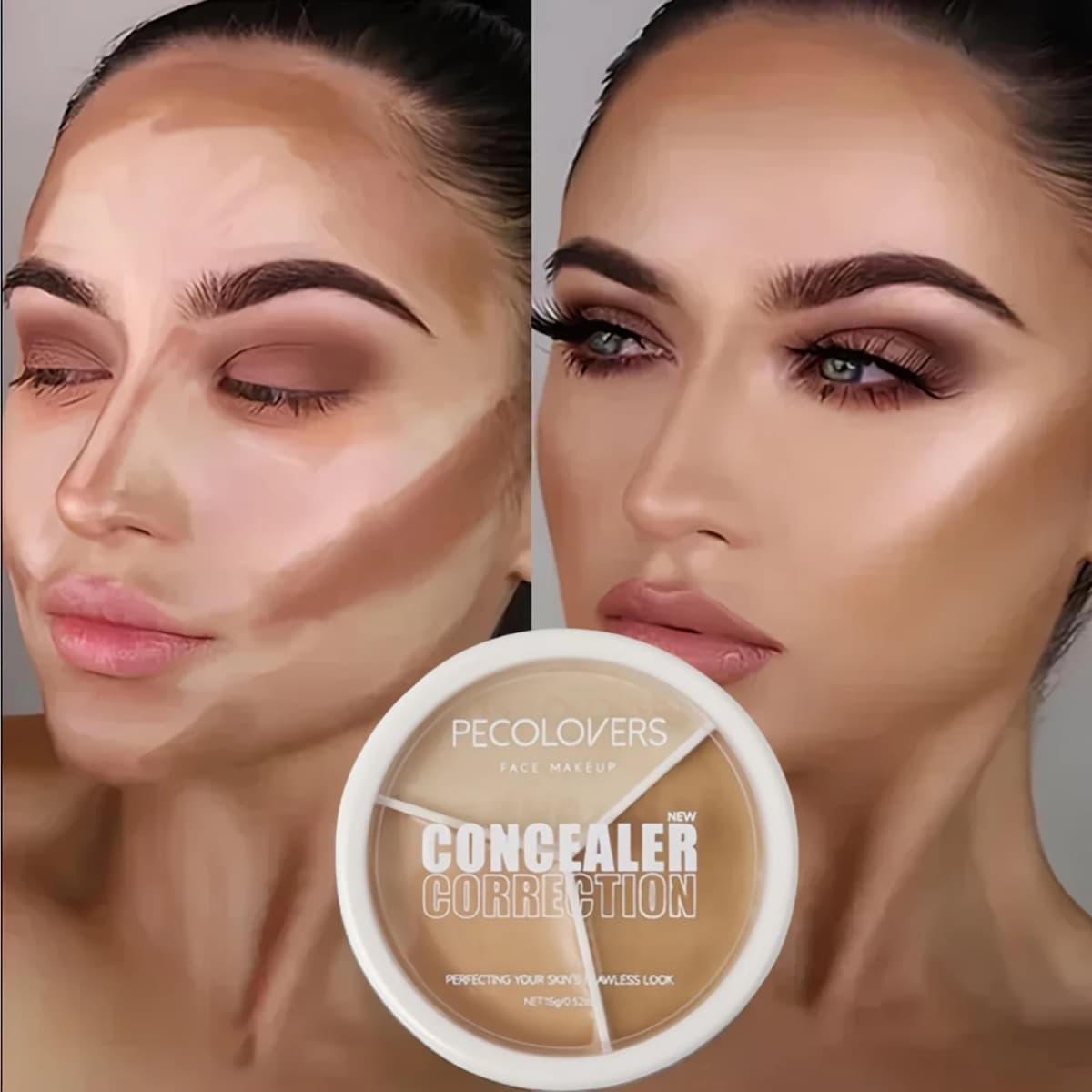 1pc Concealer Palette Cream Waterproof Long Lasting Cover Spots Acne Marks Dark Circles Moisturizing Foundation Face Makeup