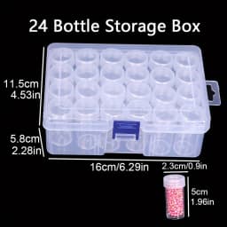 1pc 24/38/48/60/80 Slots Plastic Storage Box, DIY Diamond Painting Beads Charms Jewelry Accessories Organizer Box