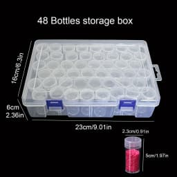 1pc 24/38/48/60/80 Slots Plastic Storage Box, DIY Diamond Painting Beads Charms Jewelry Accessories Organizer Box