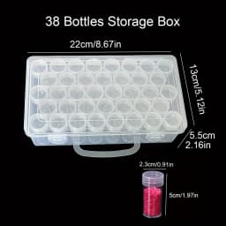 1pc 24/38/48/60/80 Slots Plastic Storage Box, DIY Diamond Painting Beads Charms Jewelry Accessories Organizer Box