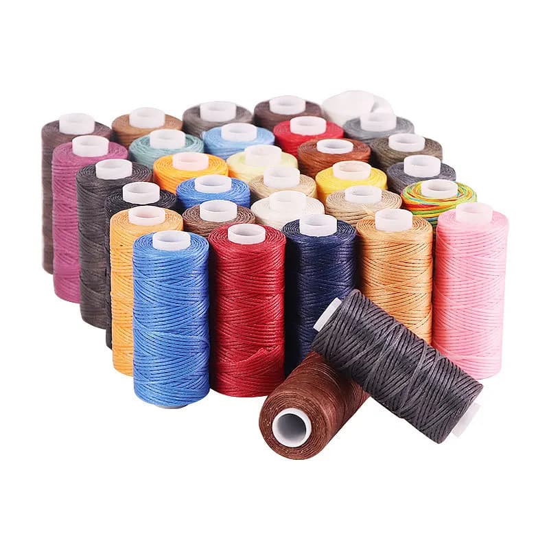 Leather Craft DIY Project 150D Leather Sewing Polyester Flat Wax String Diameter 0.8mm 50 Meters