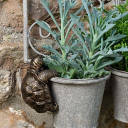 Rustic Resin Turtle Planter Pendant, Garden Statue, Outdoor Bonsai Flower Pot Decor, Creative Turtle Sculpture For Garden