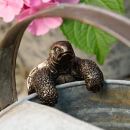 Rustic Resin Turtle Planter Pendant, Garden Statue, Outdoor Bonsai Flower Pot Decor, Creative Turtle Sculpture For Garden