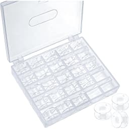 25 Grid Blue Clear Empty Bobbins Storage Box Plastic Bobbins Spool Storage Box For Household DIY Sewing Machine Accessories Tool