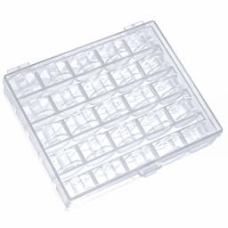 25 Grid Blue Clear Empty Bobbins Storage Box Plastic Bobbins Spool Storage Box For Household DIY Sewing Machine Accessories Tool