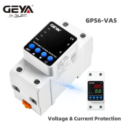 GEYA GPS6 Din Rail Adjustable Over Voltage Under Voltage Protection Device 40A 63A 80A 220VAC Digital Display Voltage Protector