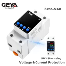 GEYA GPS6 Din Rail Adjustable Over Voltage Under Voltage Protection Device 40A 63A 80A 220VAC Digital Display Voltage Protector