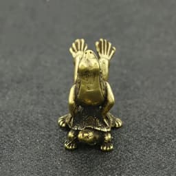Antique Play Brass Tortoise Frog Miniature Statue Decoration Desk Decoration Home Decoration Bronze Sculpture