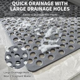 Slip Anti Mould Rubber Anti Slip Bath Mat with Drain Holes Machine Washable Antibacterial Resistant Shower Mat for Shower or Tub
