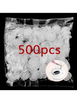 500Pcs Disposable Eyelash Glue Fan Cup Rings Flower Holder Container WholesaleTattoo Pigment Eyelash Extension Supplies