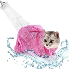 Adjustable Mesh Cat Bathing Bag Anti Scratch Cats Grooming Washing Bags for Pet Nail Trimming Injecting Cat Grooming Massage Bag