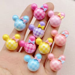 12Pcs New Cute Resin Cartoon Colored Mouse Head Series Flat Back Scrapbooking DIY Jewelry Craft Decoration Accessories