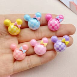 12Pcs New Cute Resin Cartoon Colored Mouse Head Series Flat Back Scrapbooking DIY Jewelry Craft Decoration Accessories