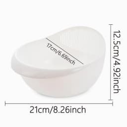1PC-Silicone Colander Rice Bowl Drain Basket Fruit Bowl Washing Drain Basket with Handle Washing Basket Home Kitchen Organizer