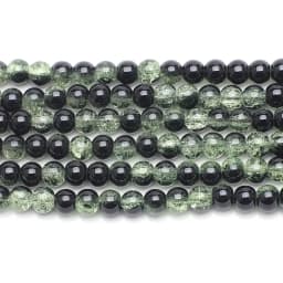 Burst Beads Floral Bead Crystal Glass 8mm100Pcs Two-color Diy Jewelry Accessories Black And Red Christmas Gift Making Materials