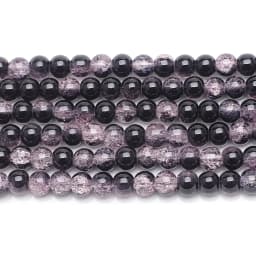 Burst Beads Floral Bead Crystal Glass 8mm100Pcs Two-color Diy Jewelry Accessories Black And Red Christmas Gift Making Materials