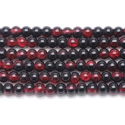 Burst Beads Floral Bead Crystal Glass 8mm100Pcs Two-color Diy Jewelry Accessories Black And Red Christmas Gift Making Materials