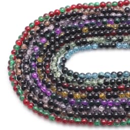 Burst Beads Floral Bead Crystal Glass 8mm100Pcs Two-color Diy Jewelry Accessories Black And Red Christmas Gift Making Materials