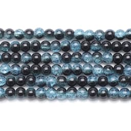 Burst Beads Floral Bead Crystal Glass 8mm100Pcs Two-color Diy Jewelry Accessories Black And Red Christmas Gift Making Materials