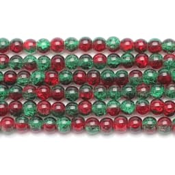 Burst Beads Floral Bead Crystal Glass 8mm100Pcs Two-color Diy Jewelry Accessories Black And Red Christmas Gift Making Materials
