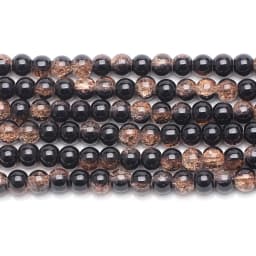 Burst Beads Floral Bead Crystal Glass 8mm100Pcs Two-color Diy Jewelry Accessories Black And Red Christmas Gift Making Materials