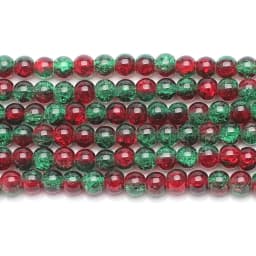 Burst Beads Floral Bead Crystal Glass 8mm100Pcs Two-color Diy Jewelry Accessories Black And Red Christmas Gift Making Materials